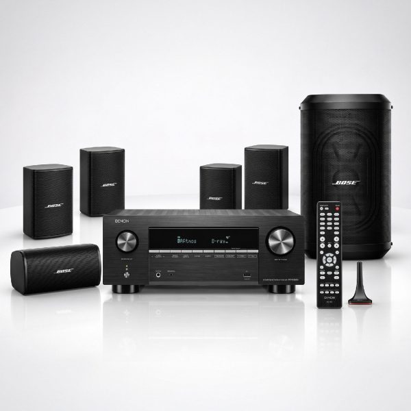 BOSE Professional 760 5.1/5.1.2 Theater Surround Sound System + Denon AVR-X2900H Dolby Atmos AV Receiver Package Deal